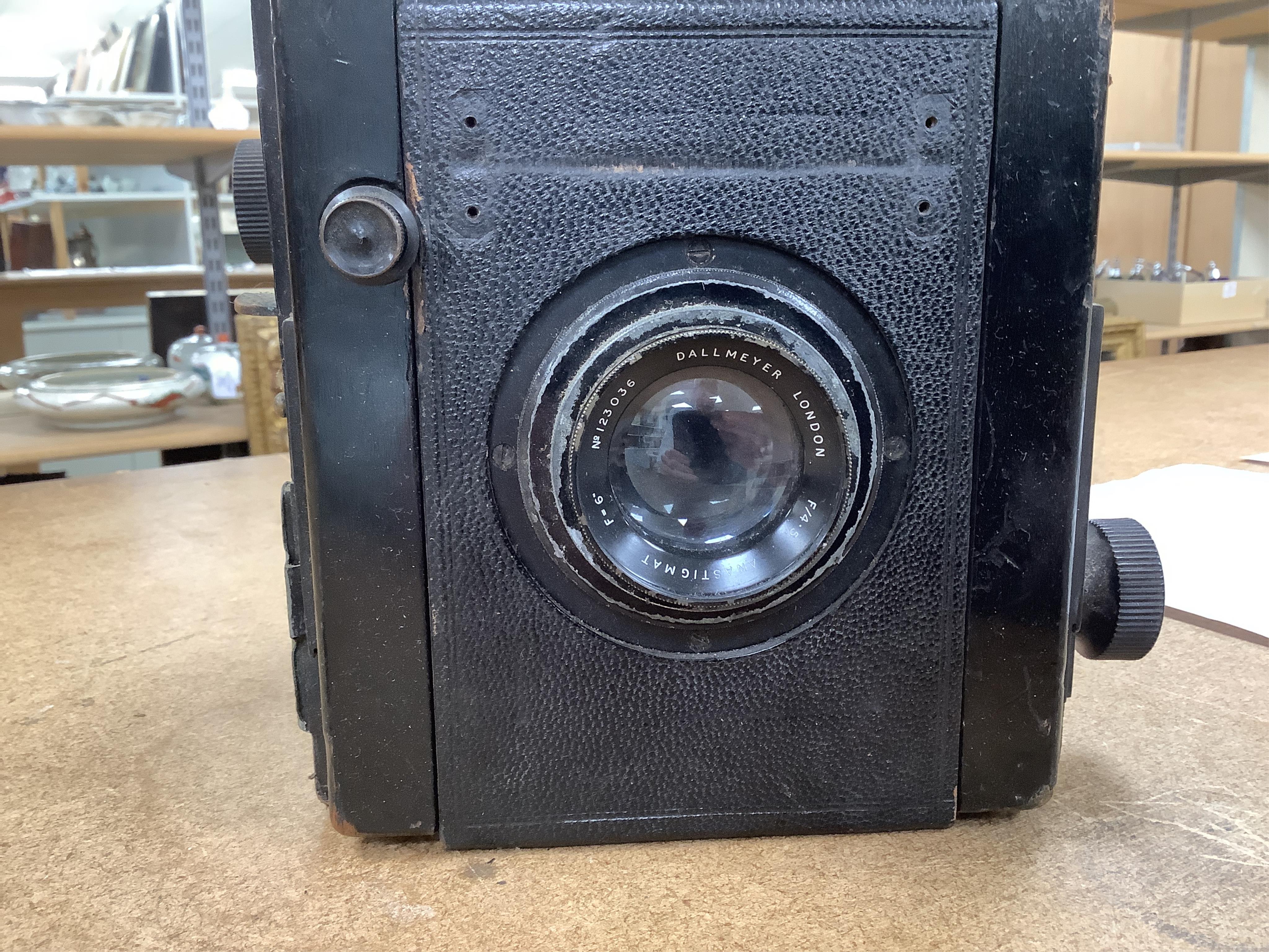 A Dallmeyer plate camera and five Thornton Pickard plates